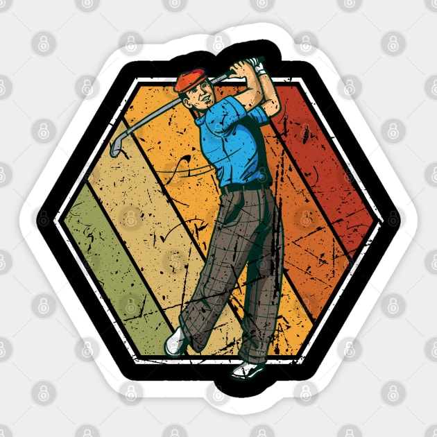 Golfer Retro Vintage Logo Golf Swing used Grunge Sticker by Shirtbubble